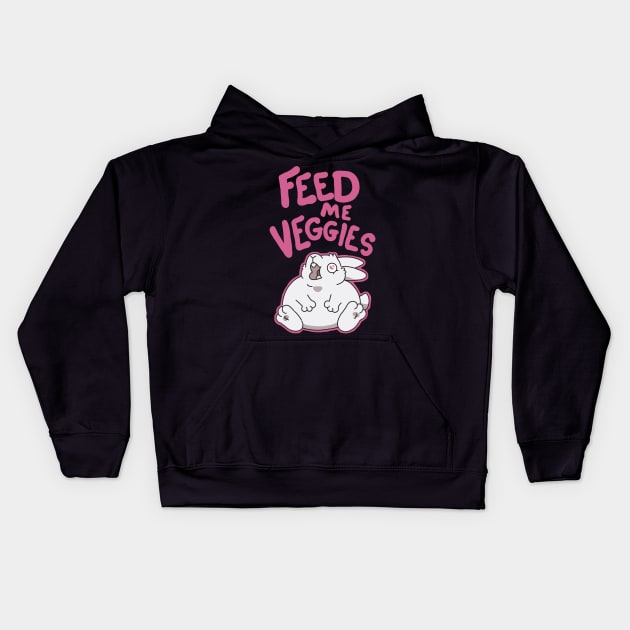 Feed Me Veggies Kids Hoodie by goccart